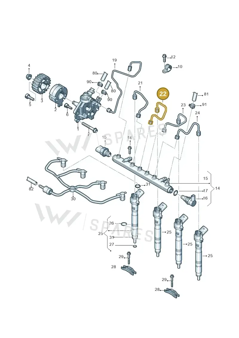 03L130301R — Volkswagen Amarok twin cab (2012-2016) diagram 683130400, position 22