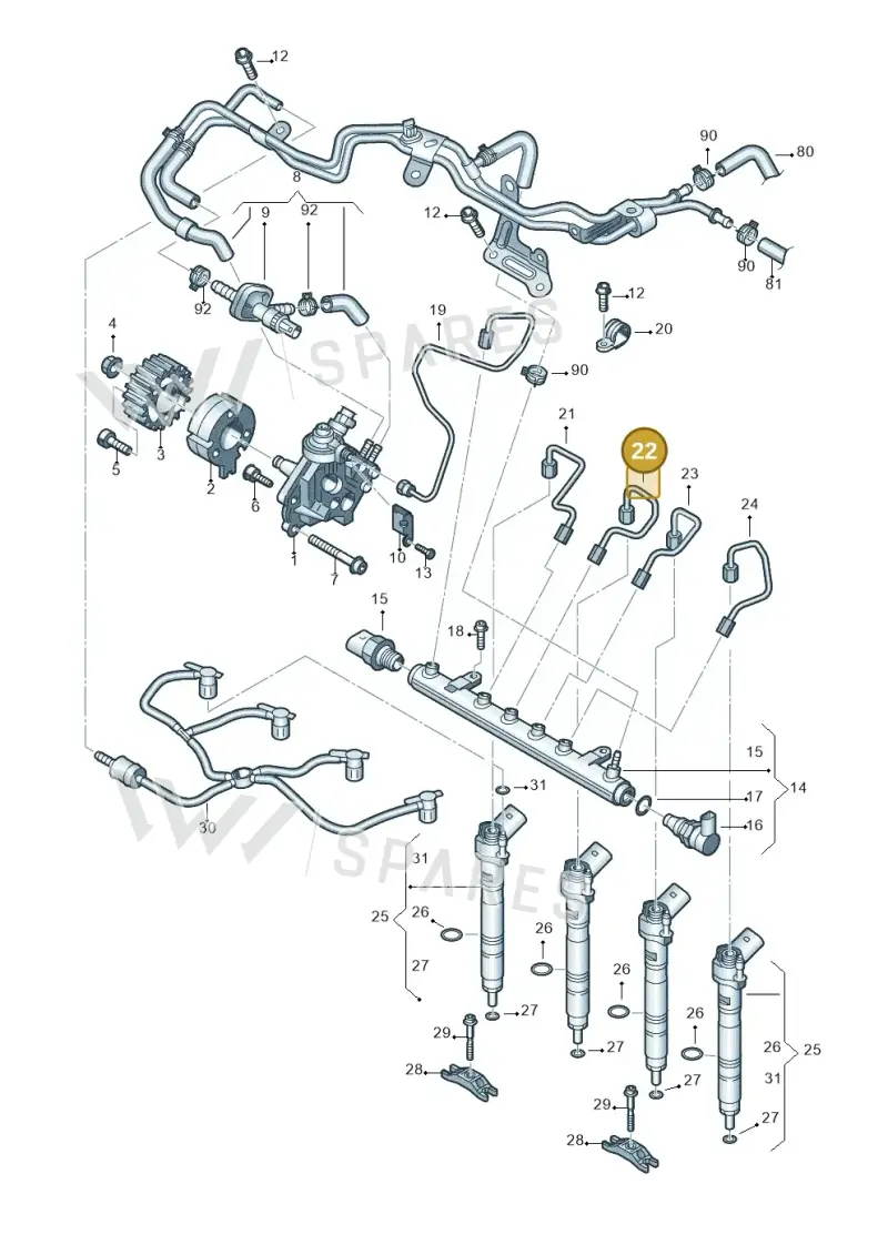 03L130301R — Volkswagen Caravelle (2015-2019) diagram 679130400, position 22