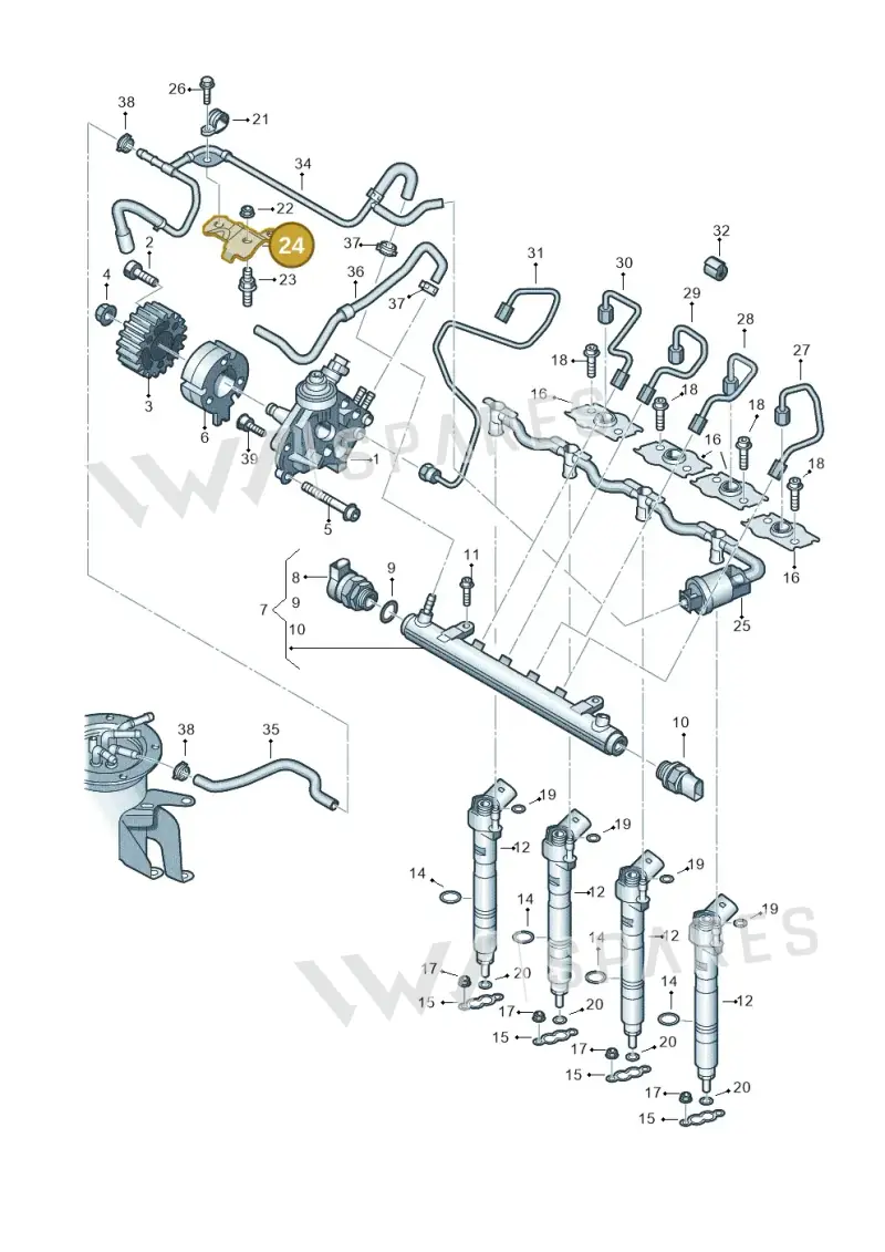 03L130319D — Volkswagen New beetle (2011-2016) diagram 634130400, position 24