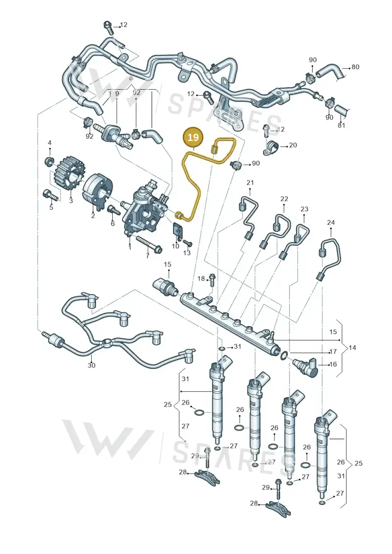 03L130321L — Volkswagen Caravelle (2015-2019) diagram 679130400, position 19