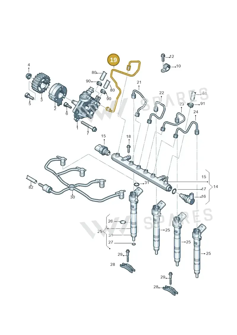 03L130321N — Volkswagen Amarok twin cab (2012-2016) diagram 683130400, position 19