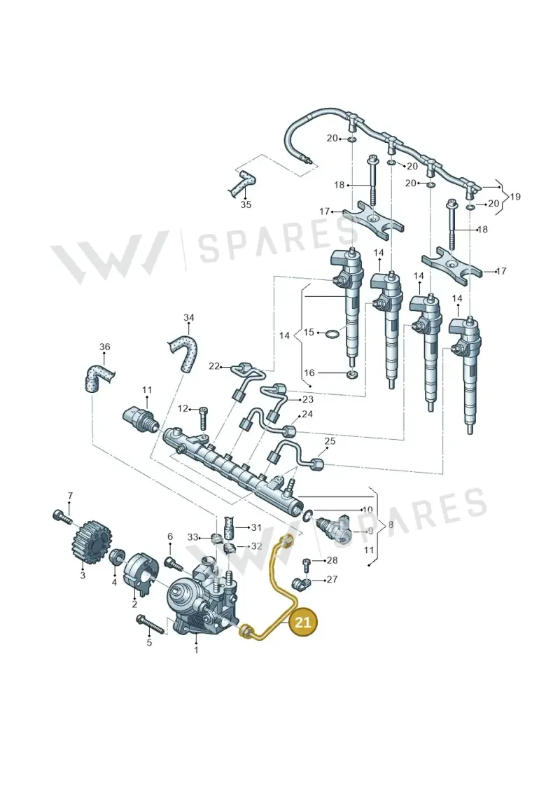 03L130321Q — Volkswagen Crafter 35 panel (2011-2016) diagram 722130300, position 21