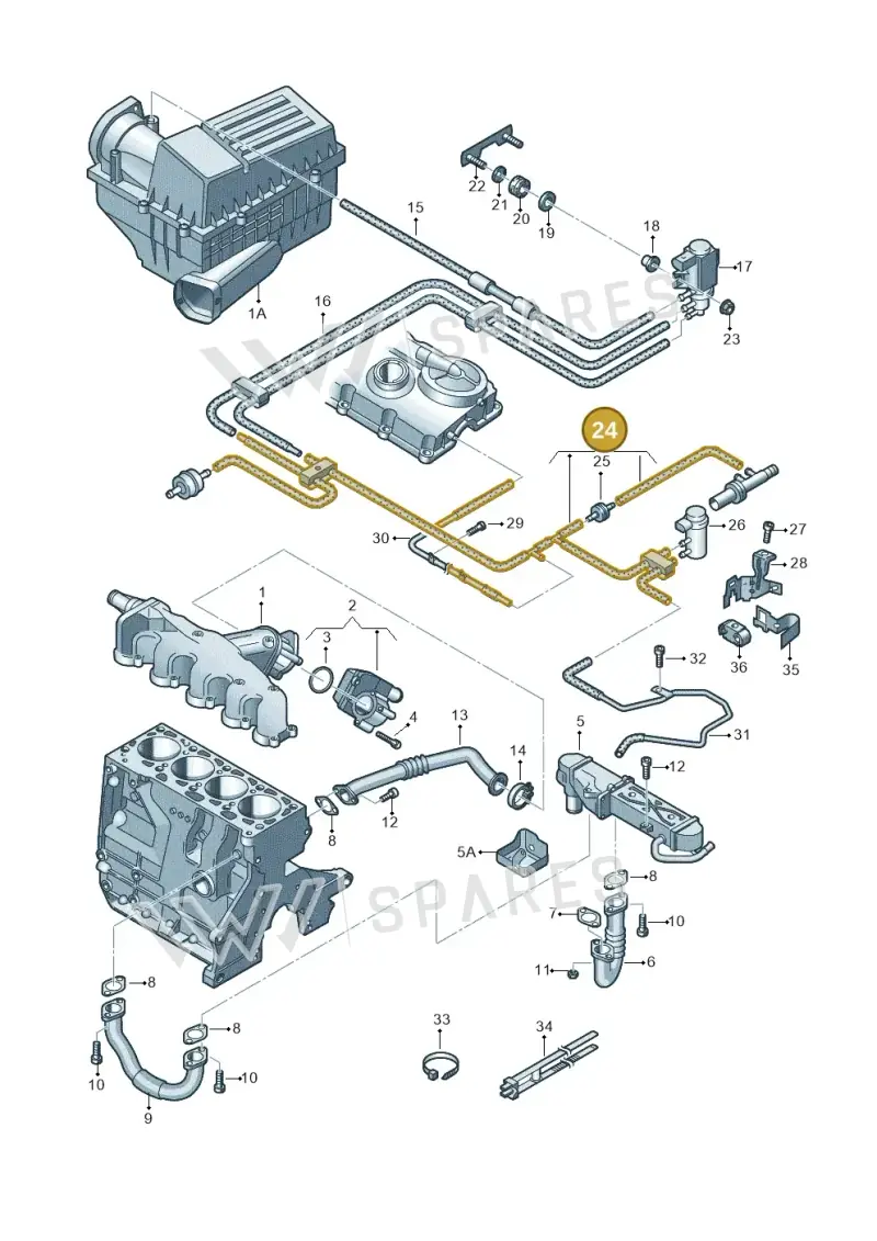 03L131055DC — Volkswagen Jetta (2014-2017) diagram 712131400, position 24