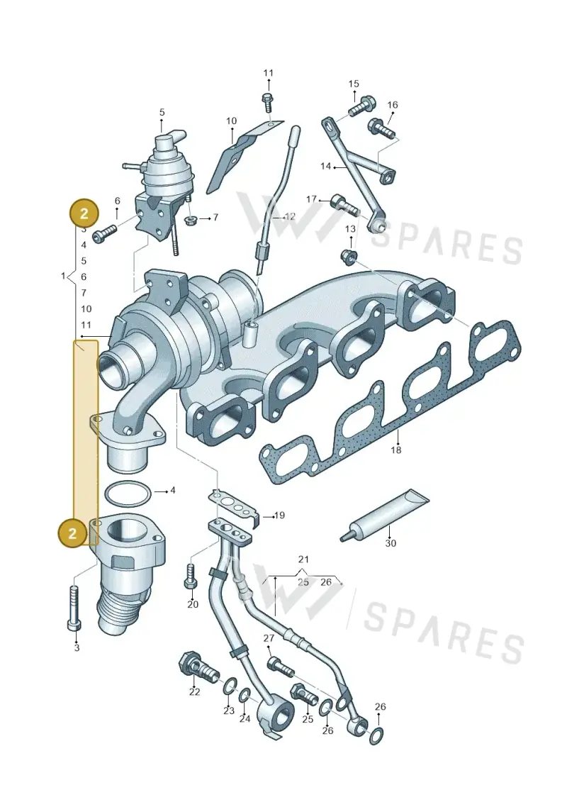 03L131111R — Volkswagen Amarok twin cab (2012-2016) diagram 683145600, position 2