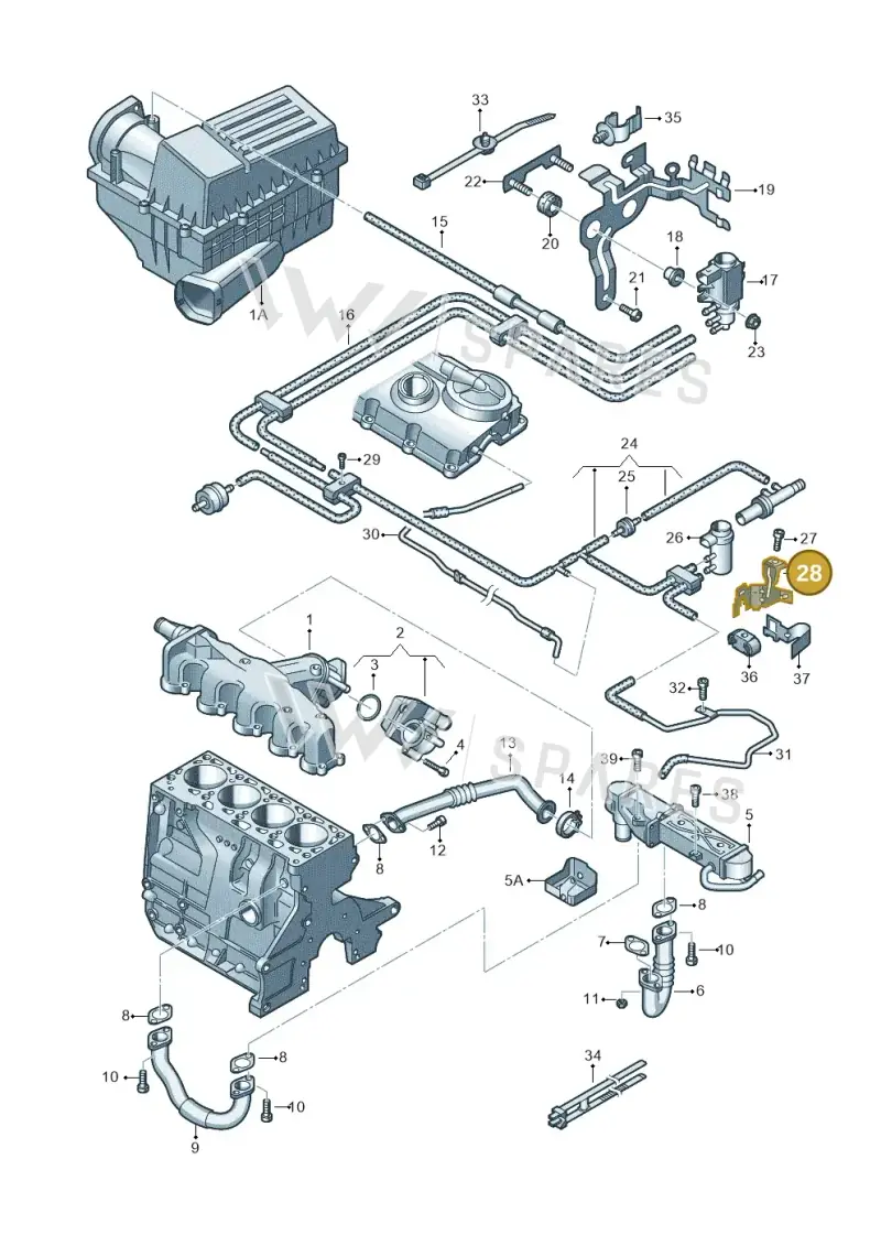 03L131529F — Volkswagen Caddy kombi (2015-2020) diagram 694131500, position 28