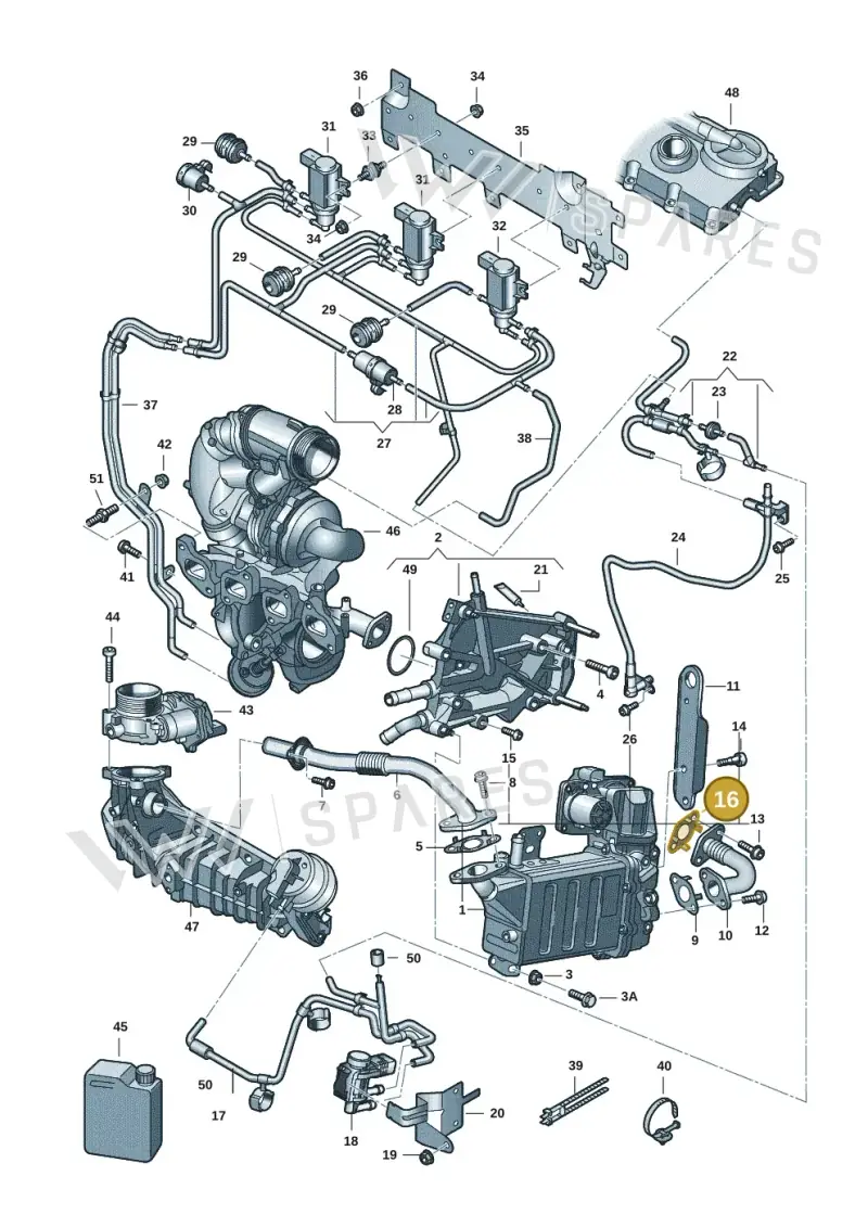 03L131547P — Volkswagen Transport. multivan (2019-2024) diagram 7fp131000, position 16
