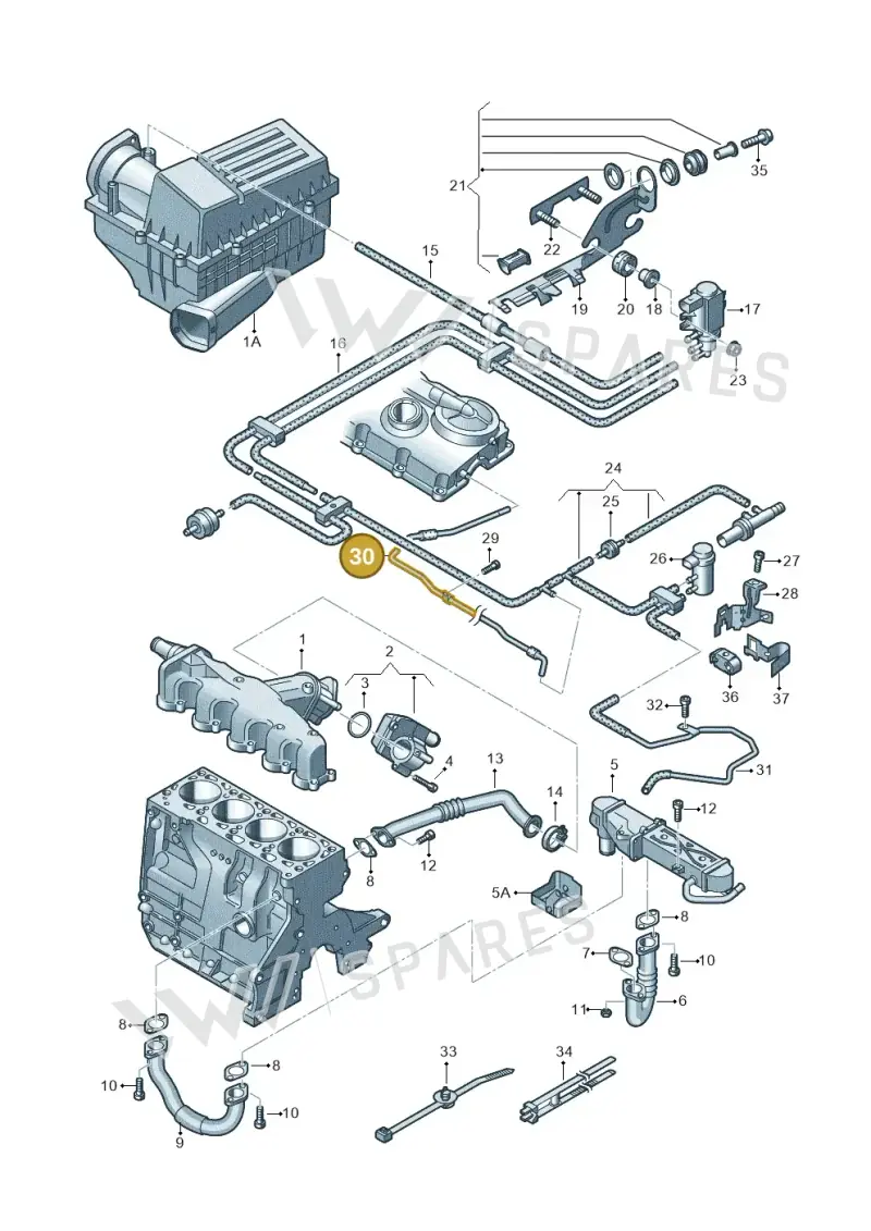 03L131605N — Volkswagen Passat CC (2011-2016) diagram 656131400, position 30
