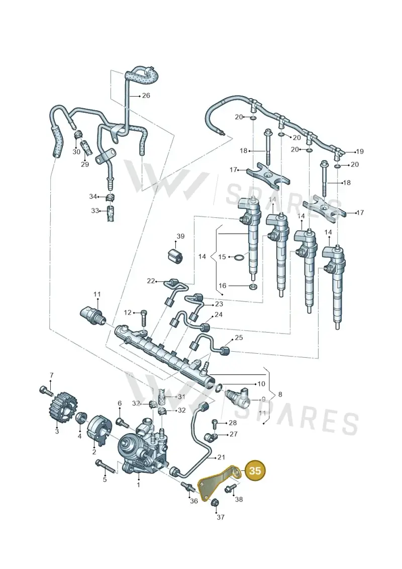 03L145533A — Volkswagen New Passat (2011-2015) diagram 691130000, position 35