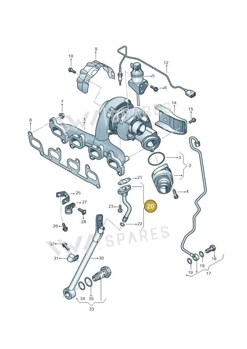 03L145736D — Volkswagen Jetta (2014-2017) diagram 650145750, position 20