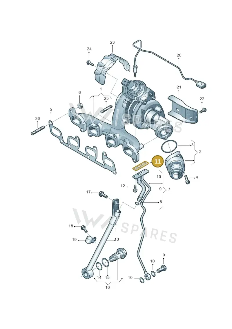 03L145757H — Volkswagen Caddy kombi (2015-2020) diagram 866145650, position 11