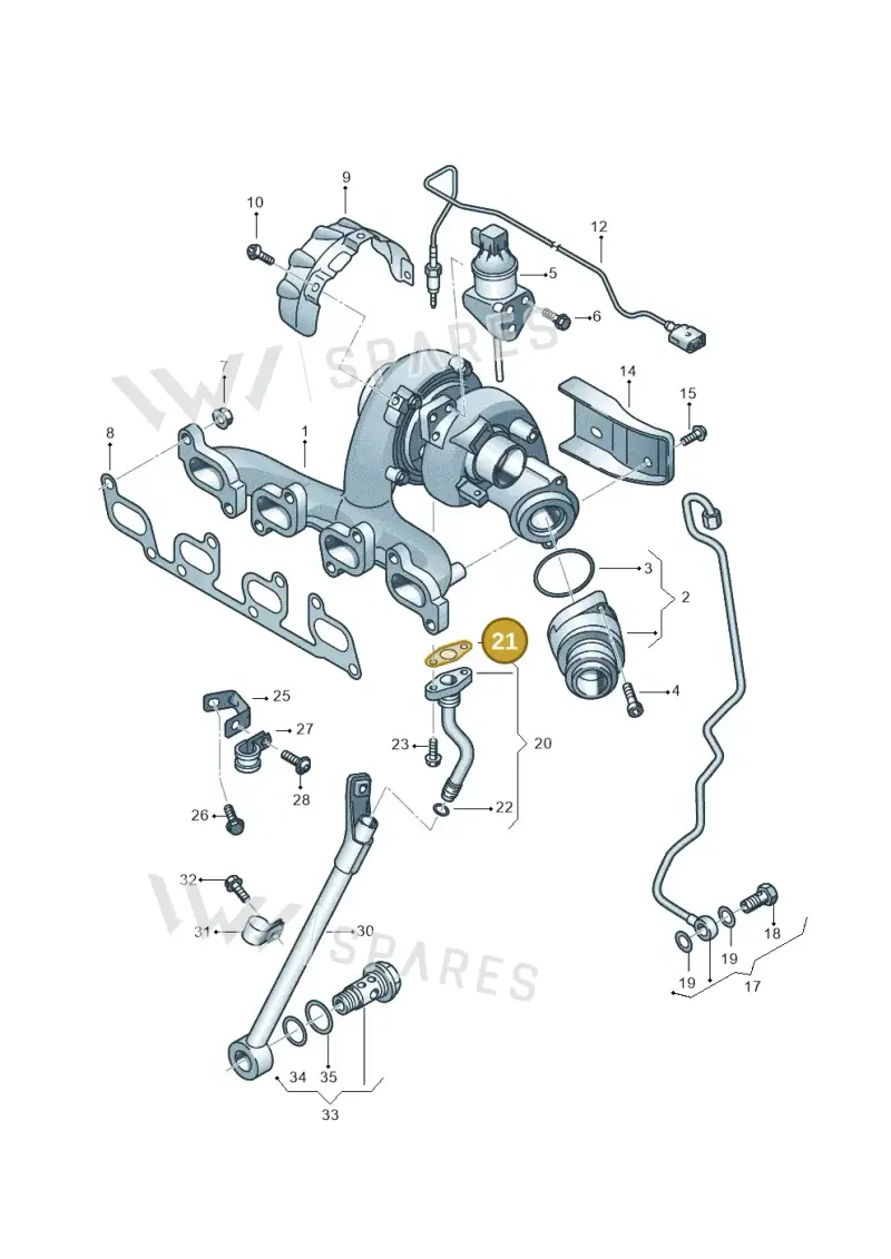 03L145757M — Volkswagen Golf estate (2009-2013) diagram 650145750, position 21