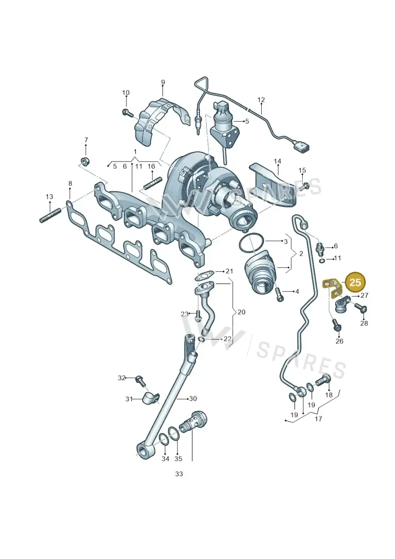 03L145764A — Volkswagen Caddy kombi (2015-2020) diagram 866145660, position 25