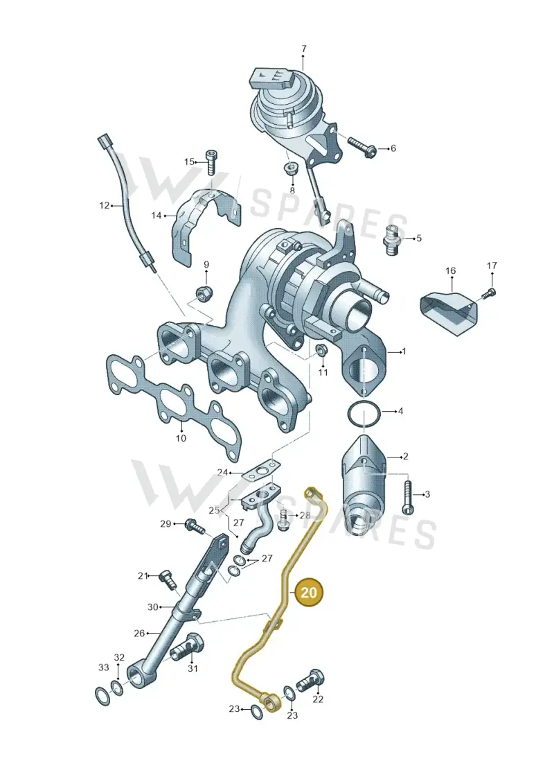 03L145771AP — Volkswagen Polo (2012-2014) diagram 672145500, position 20