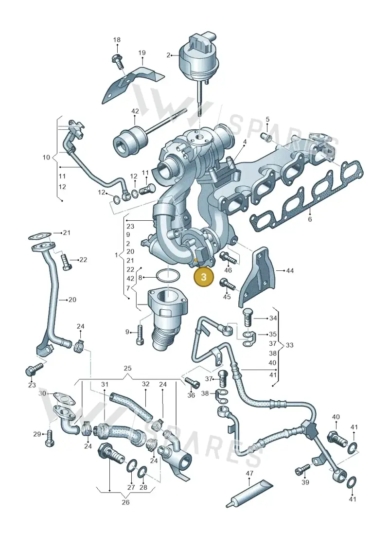 03L198701A — Volkswagen Amarok twin cab (2022-) diagram 683145650, position 3