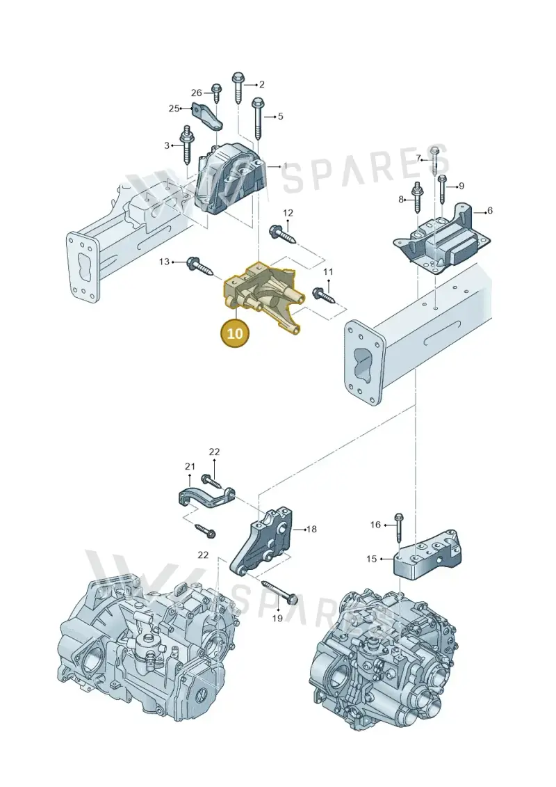 03L199207 — Volkswagen Caddy kombi (2015-2020) diagram 866199350, position 10