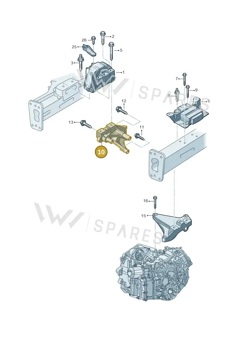 03L199207 — Volkswagen Caddy kombi (2015-2020) diagram 866199400, position 10
