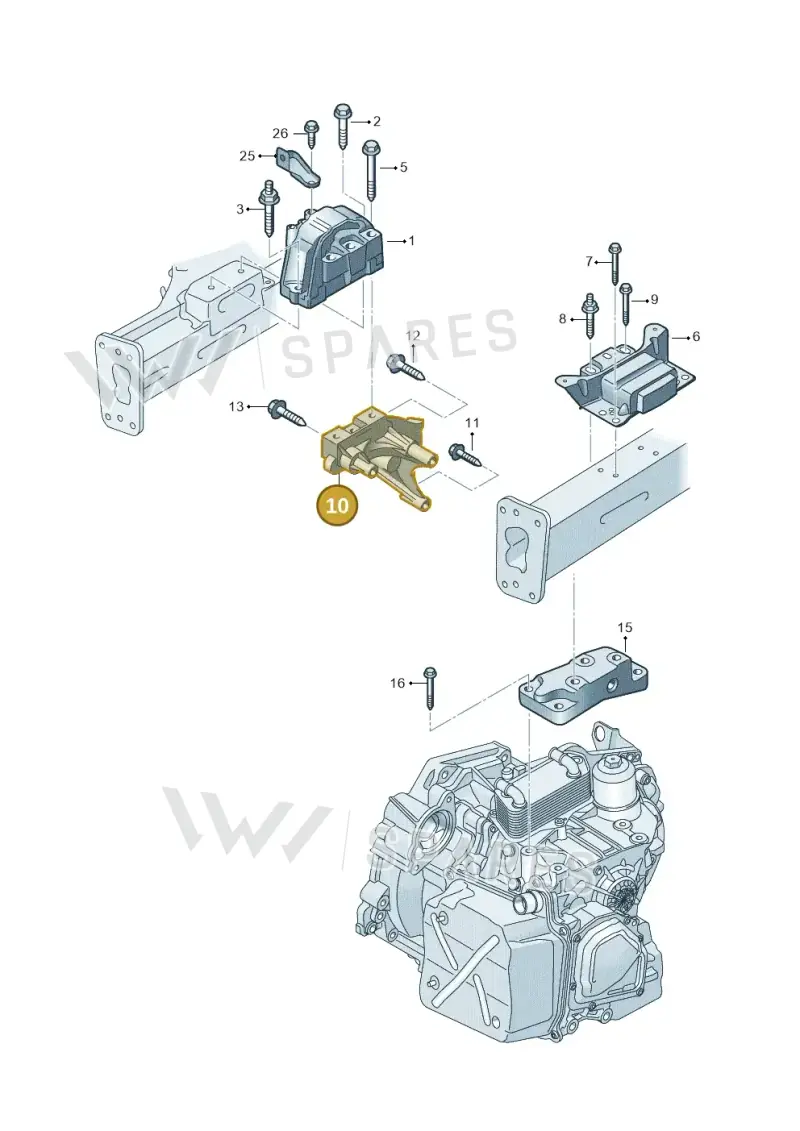 03L199207 — Volkswagen Caddy kombi (2015-2020) diagram 866199450, position 10