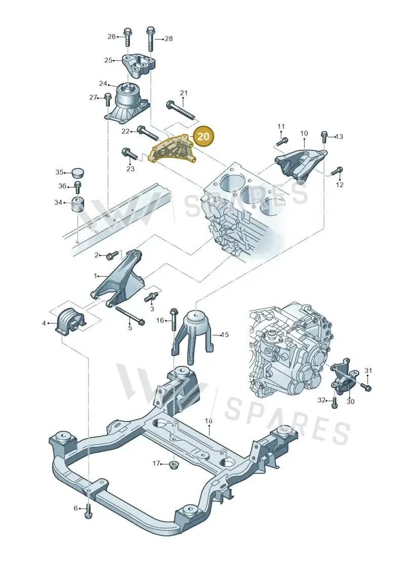 03L199207B — Volkswagen Caravelle (2015-2019) diagram 679199300, position 20