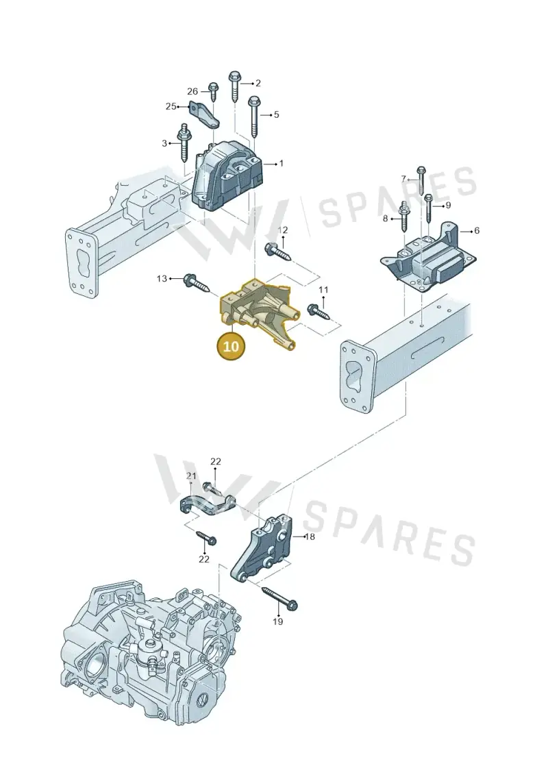 03L199207 — Volkswagen Caddy kombi (2015-2020) diagram 866199300, position 10