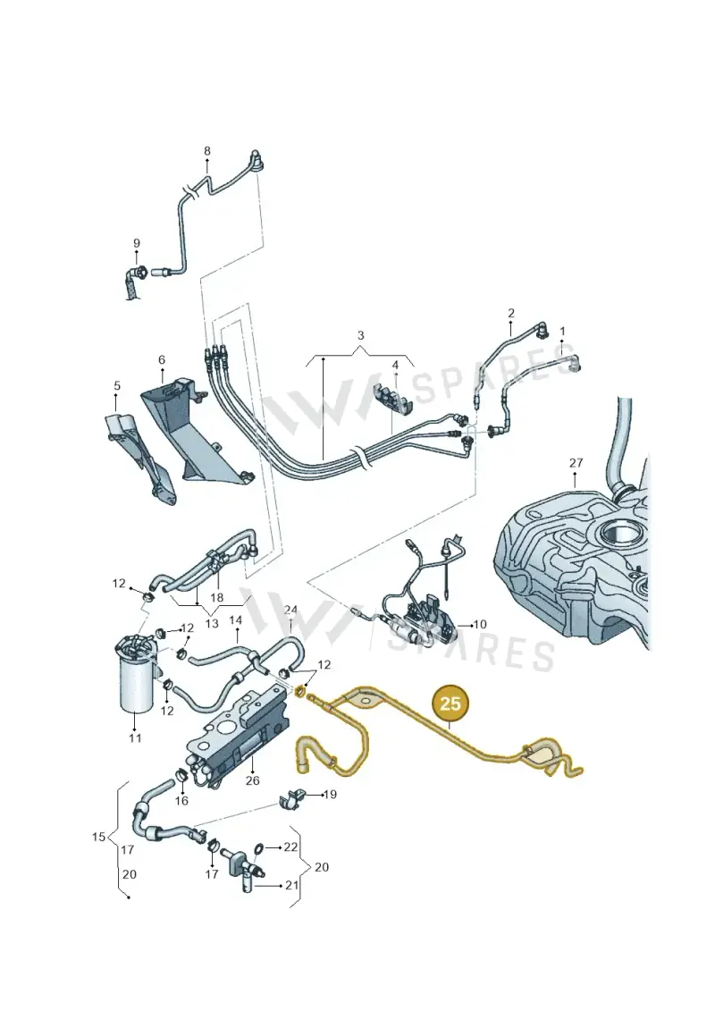 03L201360G — Volkswagen New beetle (2011-2016) diagram 645201250, position 25
