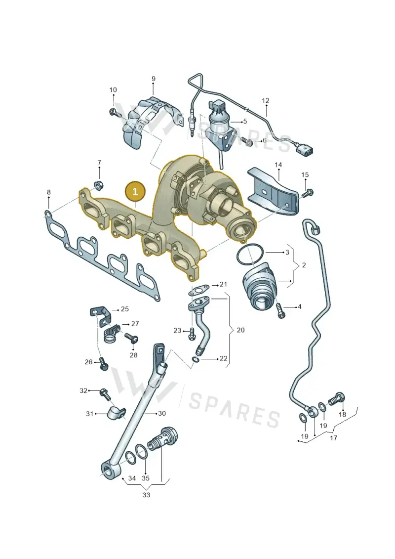 03L253010GX — Volkswagen Jetta (2014-2017) diagram 650145750, position 1
