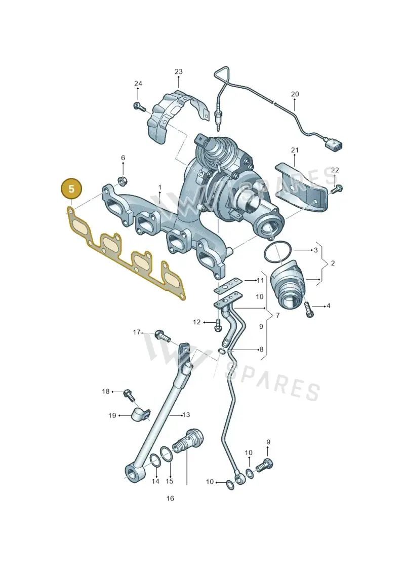 03L253039E — Volkswagen Jetta (2014-2017) diagram 649145650, position 5