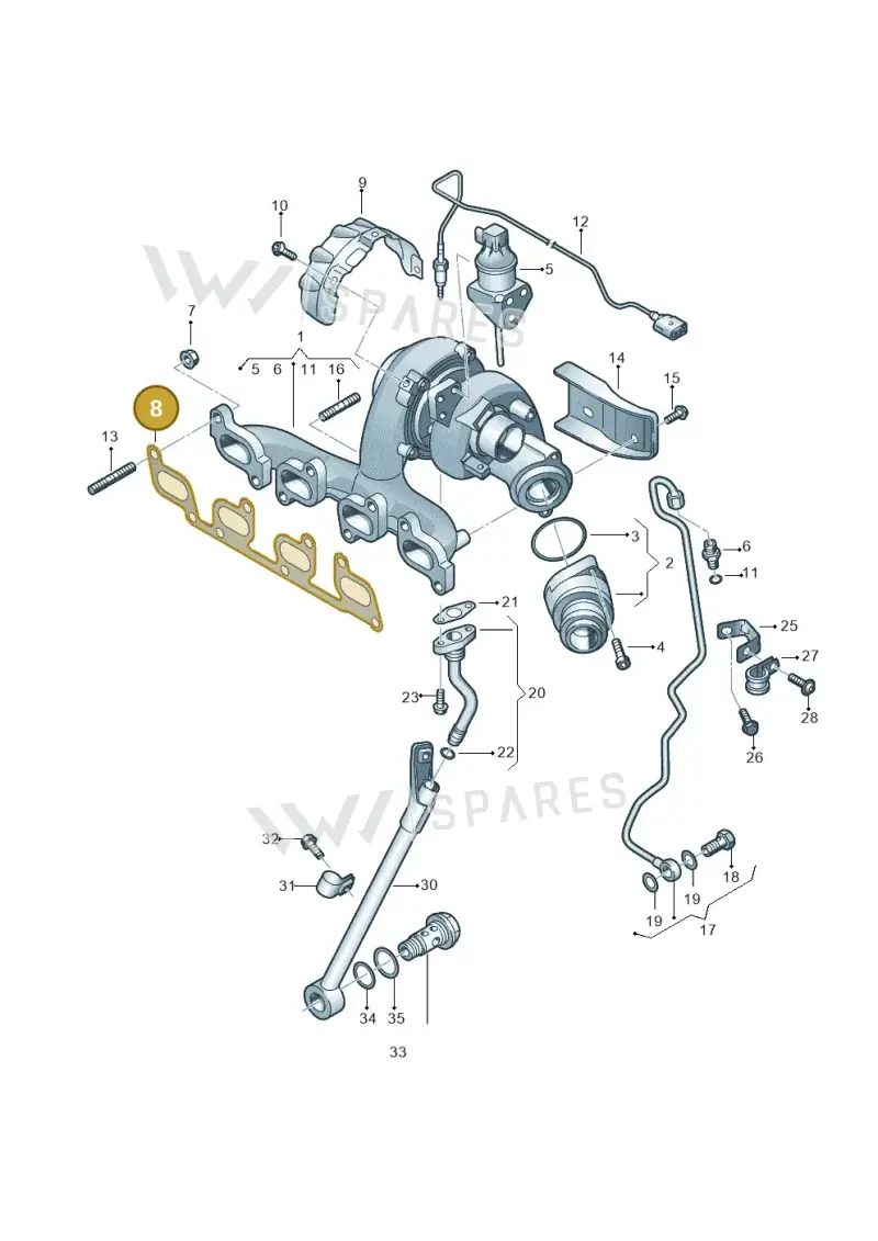 03L253039E — Volkswagen Caddy kombi (2015-2020) diagram 866145660, position 8