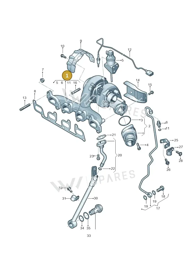03L253056R — Volkswagen Polo (2014-2022) diagram 866145660, position 1