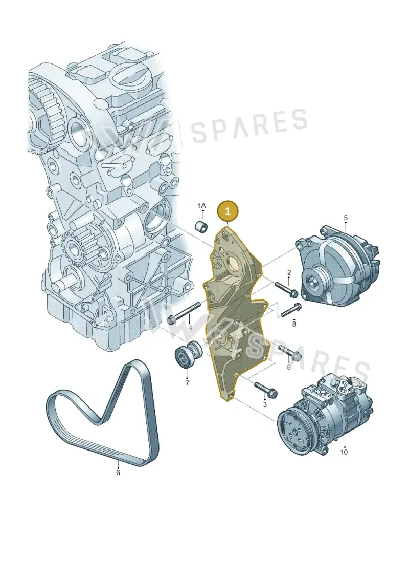 03L903139Q — Volkswagen New beetle cabriolet (2011-2016) diagram 694903800, position 1