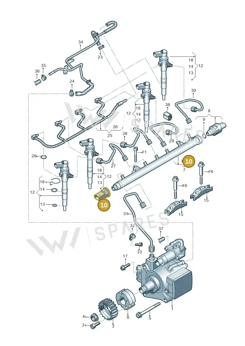 03L906054A — Volkswagen Caddy kombi (2015-2020) diagram 694130300, position 10