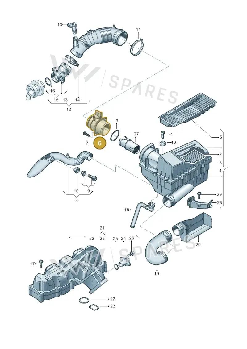 03L906461 — Volkswagen Caddy kombi (2015-2020) diagram 694129050, position 6