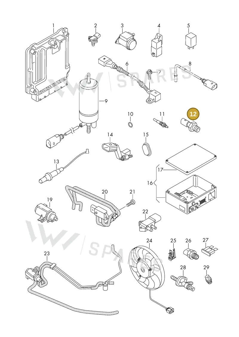 03L919081 — Volkswagen DIES.-IND.-MOT.1,9>2,0 08> (2007-) diagram 425906050, position 12