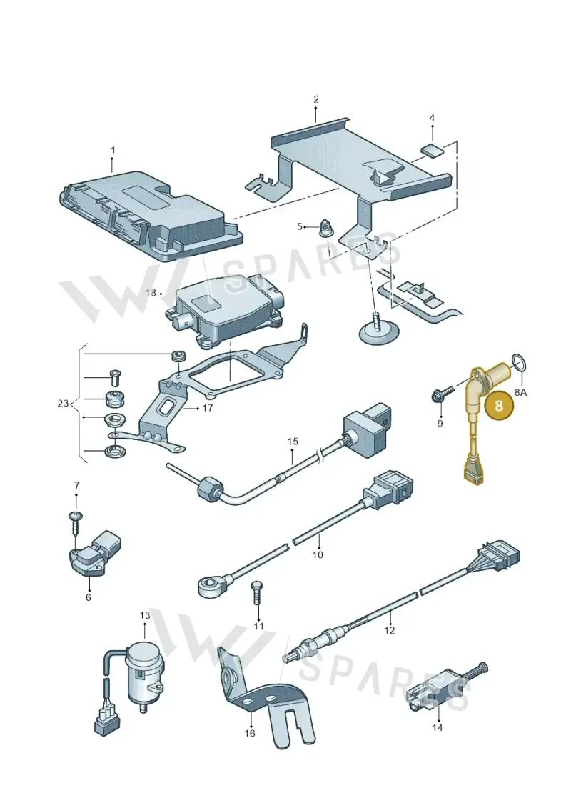 03L957147 — Volkswagen Golf (2011-2013) diagram 409906300, position 8
