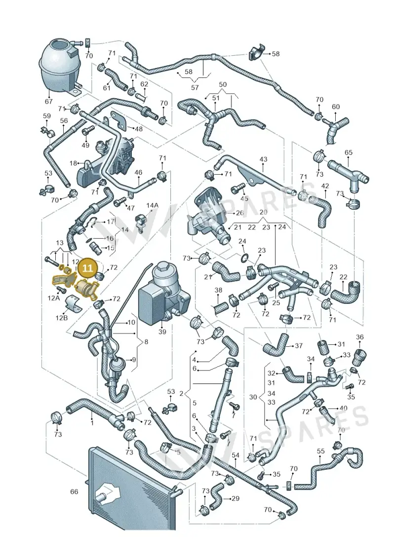 03L965561A — Volkswagen Amarok twin cab (2022-) diagram 683121470, position 11