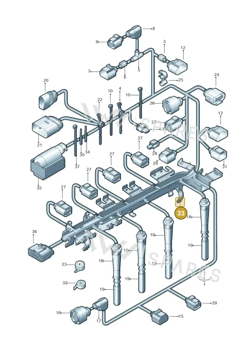 03L971824H — Volkswagen Golf estate (2009-2013) diagram 684971190, position 33