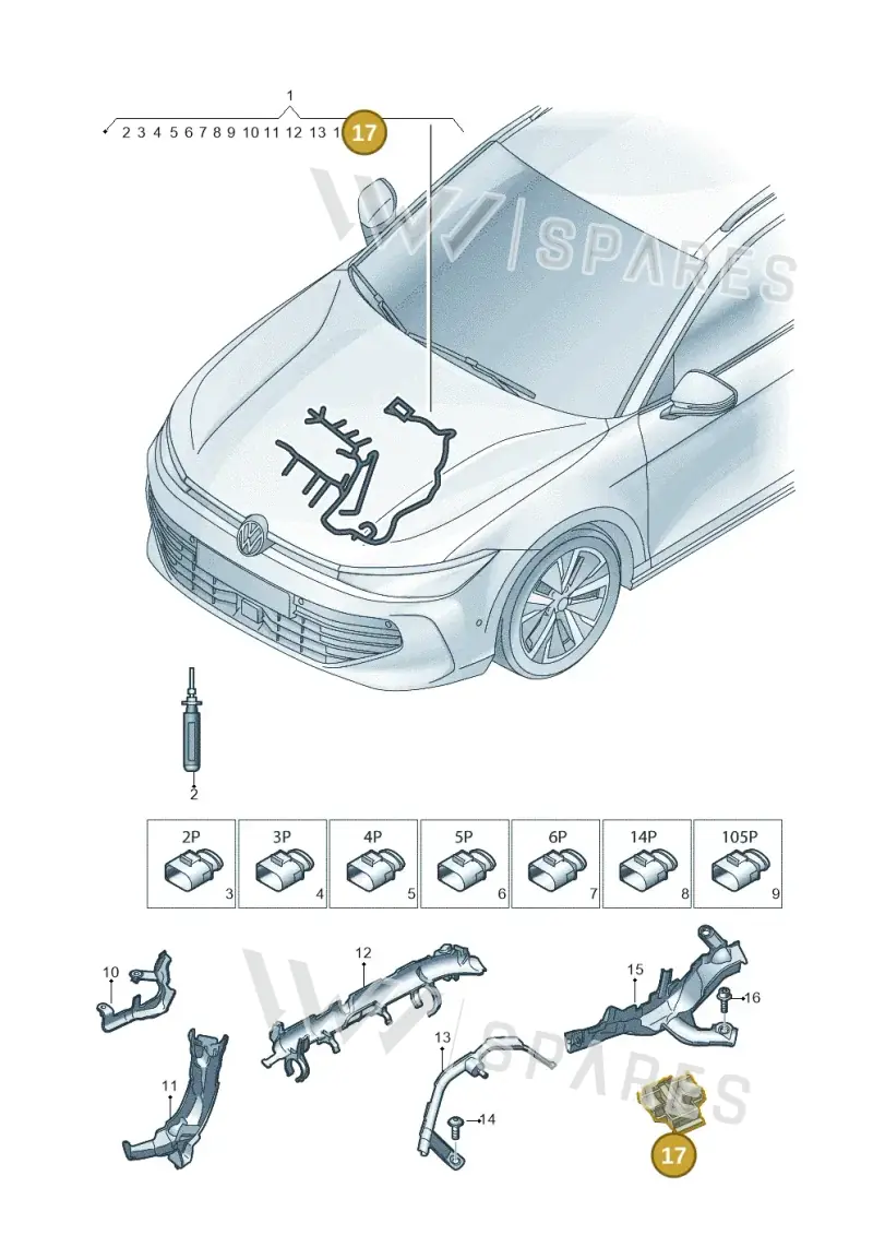 03L971845G — Volkswagen Passat estate (2023-) diagram 3j0971285, position 17