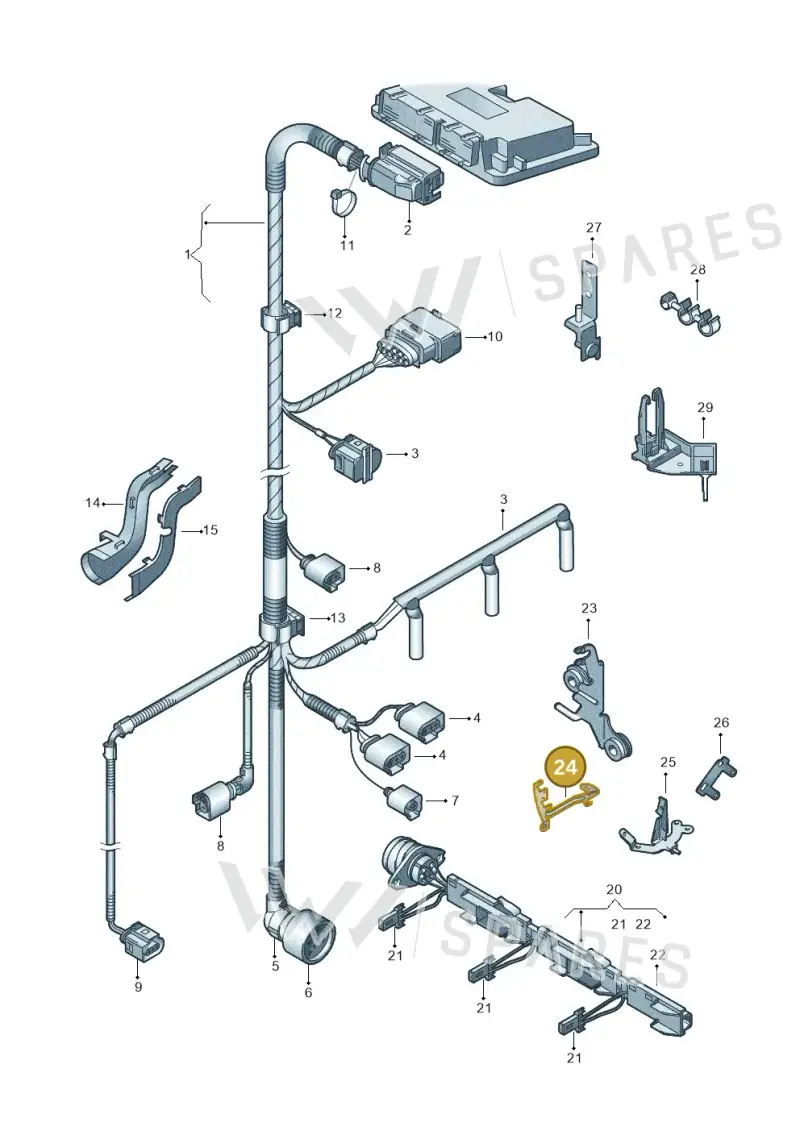 03L971858D — Volkswagen Polo (2009-2014) diagram 253971300, position 24
