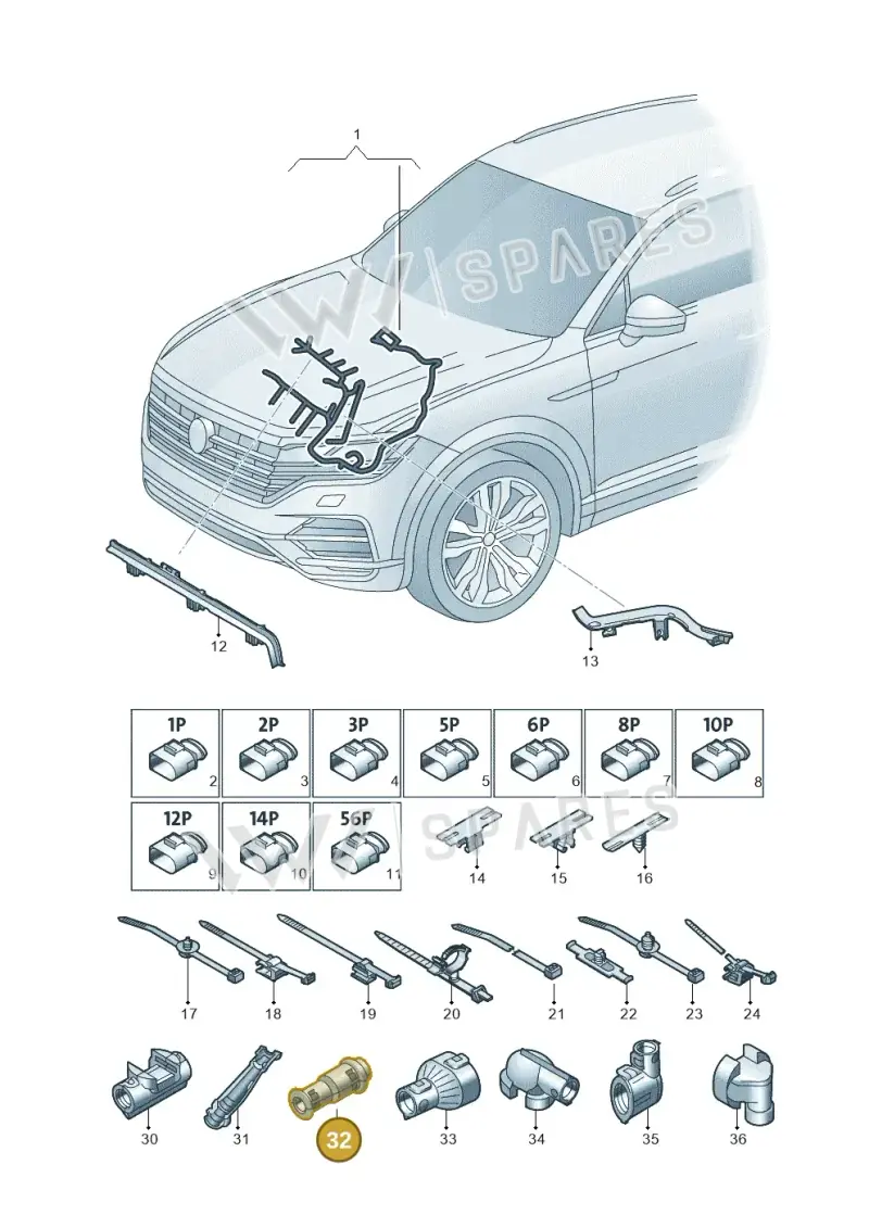 03L971921D — Volkswagen Touareg (2017-2023) diagram 439971020, position 32