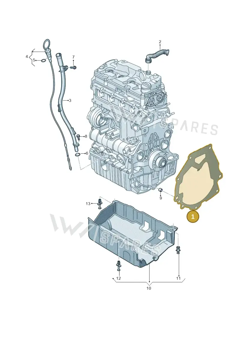 03N103647 — Volkswagen T-Cross 1,0 (2018-2024) diagram 827103900, position 1