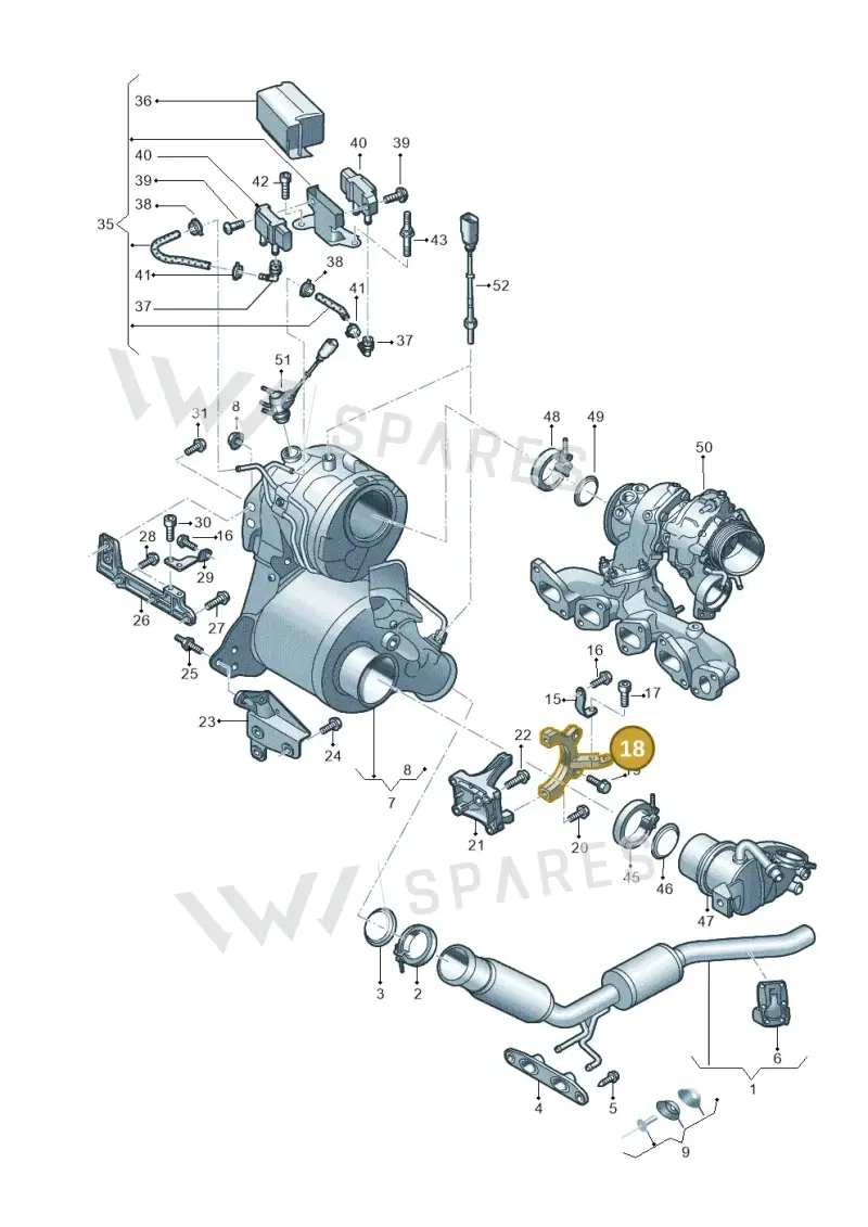03N131561B — Volkswagen Tiguan 2.0 4Motion (2017-2024) diagram 884253520, position 18