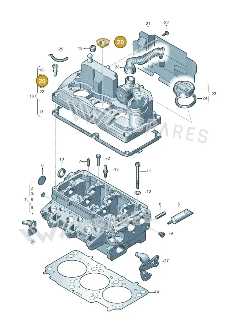 03P103070 — Volkswagen Polo (2012-2014) diagram 672103450, position 20