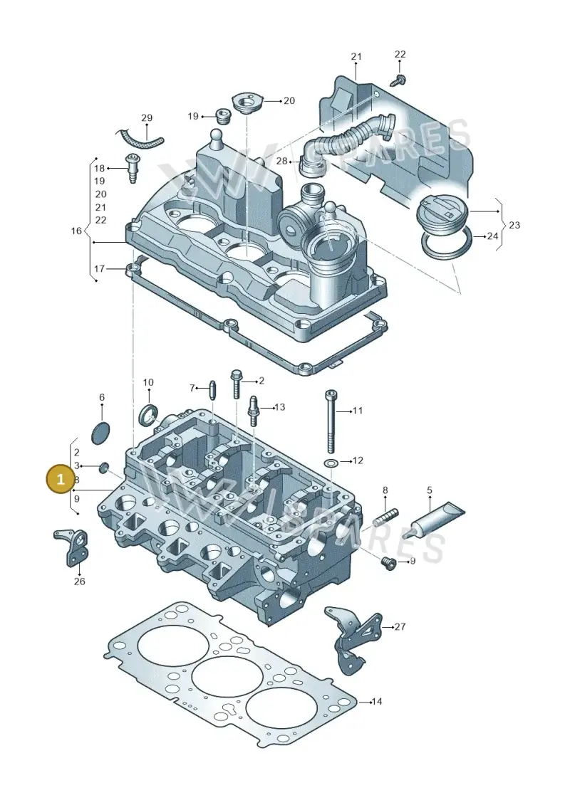 03P103351 — Volkswagen Polo (2012-2014) diagram 672103450, position 1