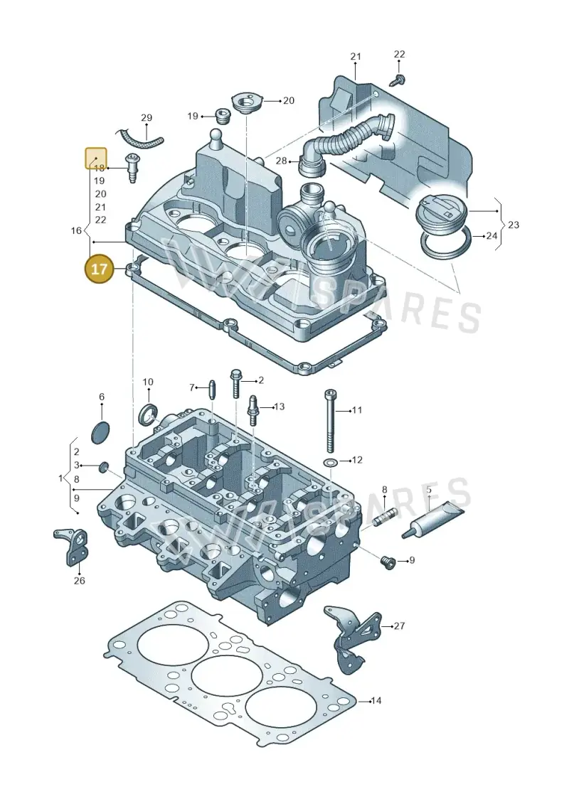 03P103483 — Volkswagen Polo (2012-2014) diagram 672103450, position 17