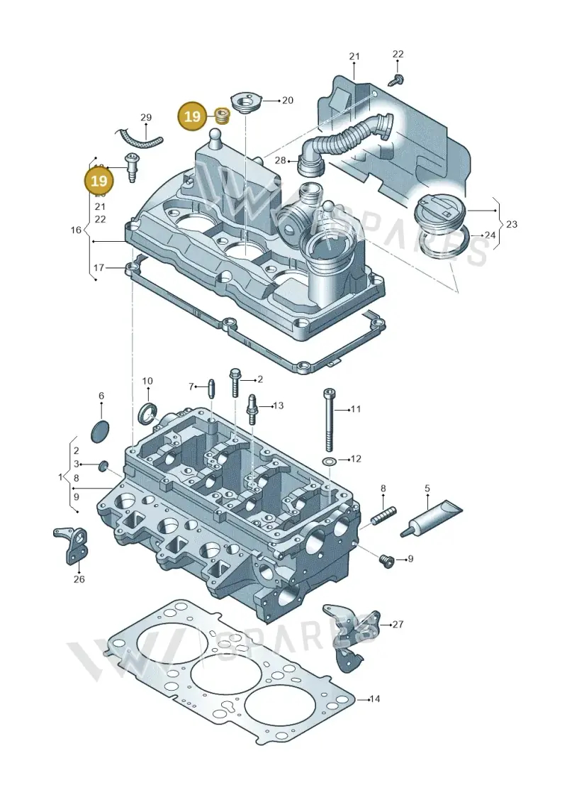 03P103487 — Volkswagen Polo (2012-2014) diagram 672103450, position 19