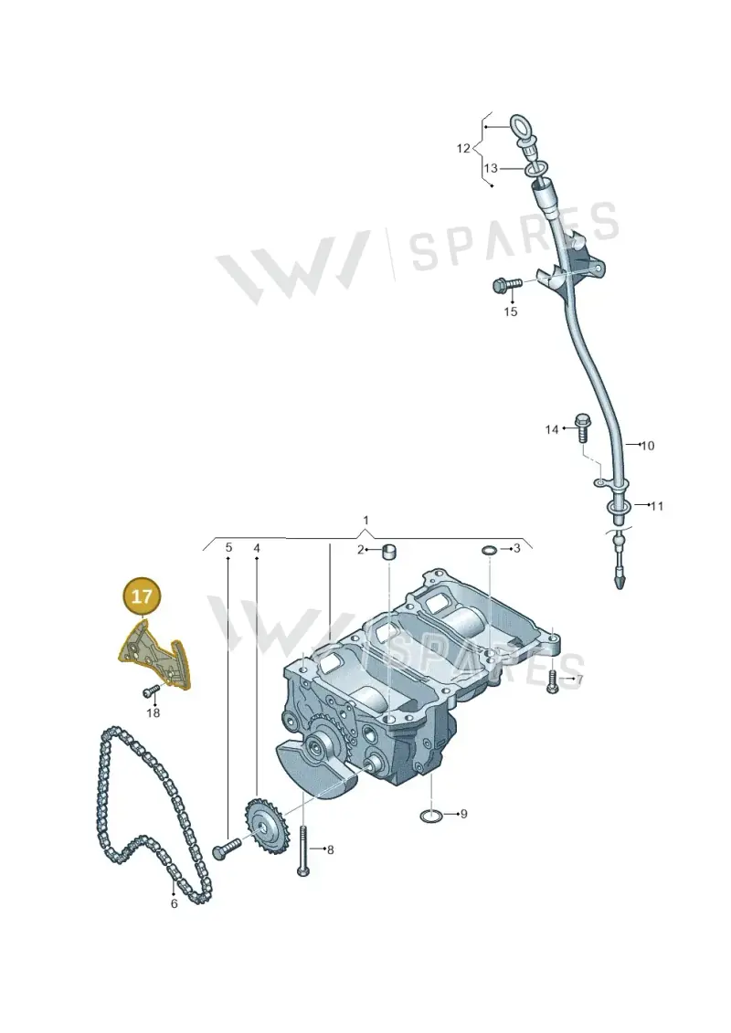 03P115124C — Volkswagen Polo (2012-2014) diagram 747115200, position 17