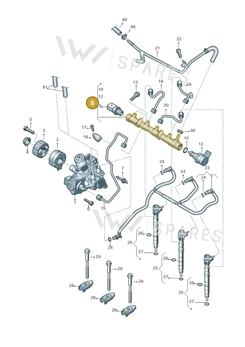 03P130089 — Volkswagen Polo (2012-2014) diagram 677130300, position 8