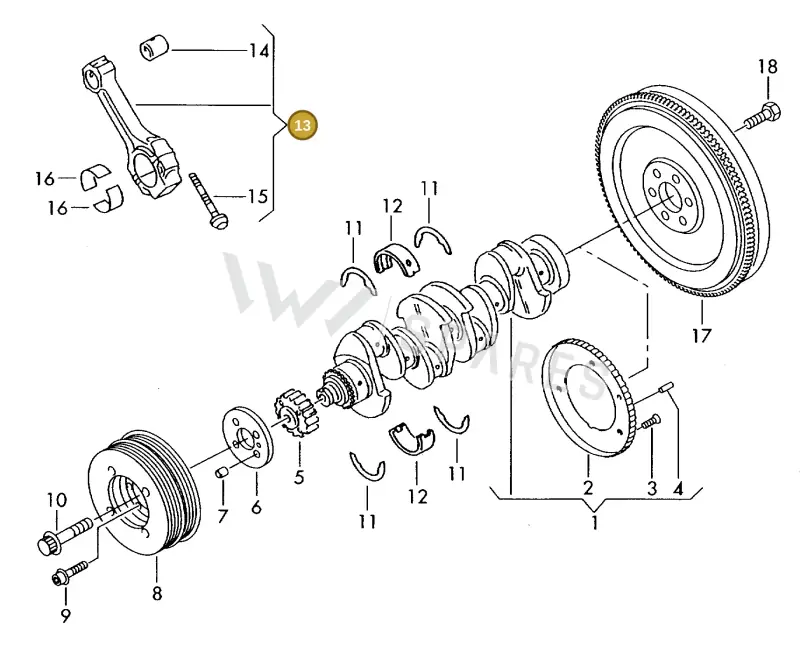 044198401A — Volkswagen MARINE-MOTOR           02> (2002-) diagram 277105100, position 13