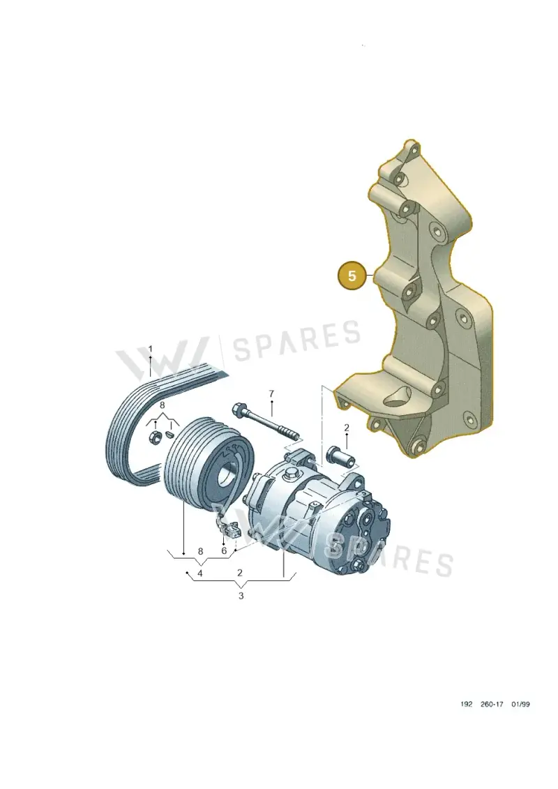 045903141F — Volkswagen SHARAN/4MOTION (2005-) diagram 192260170, position 5