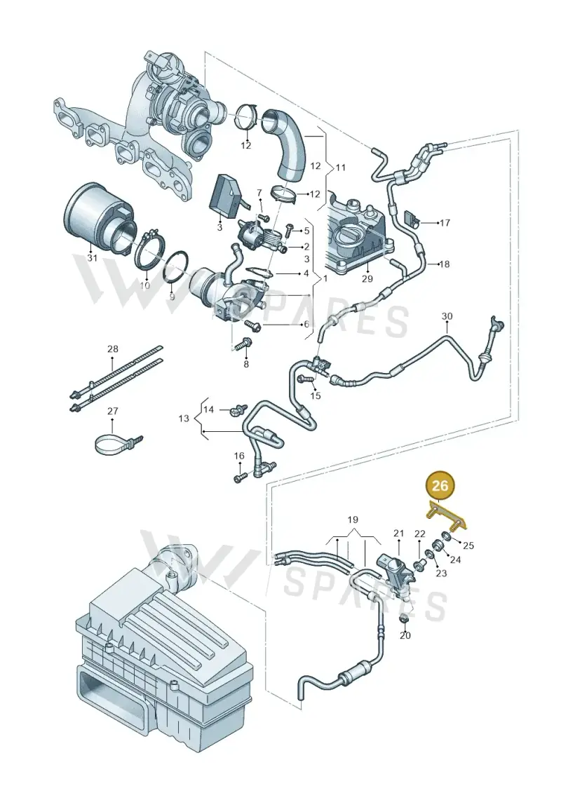 046130405 — Volkswagen T-Cross 1,0 (2018-2024) diagram 884131300, position 26