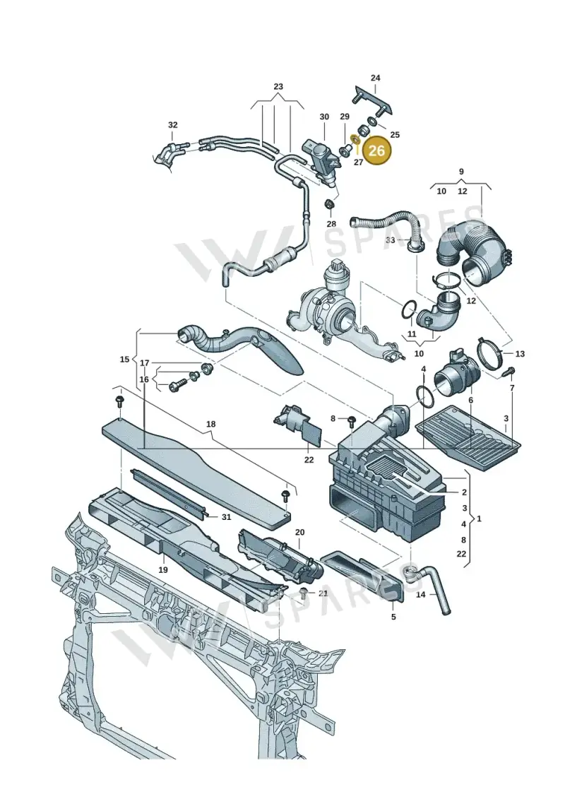 046131887 — Volkswagen Tiguan 2.0 (2023-) diagram 57x129300, position 26
